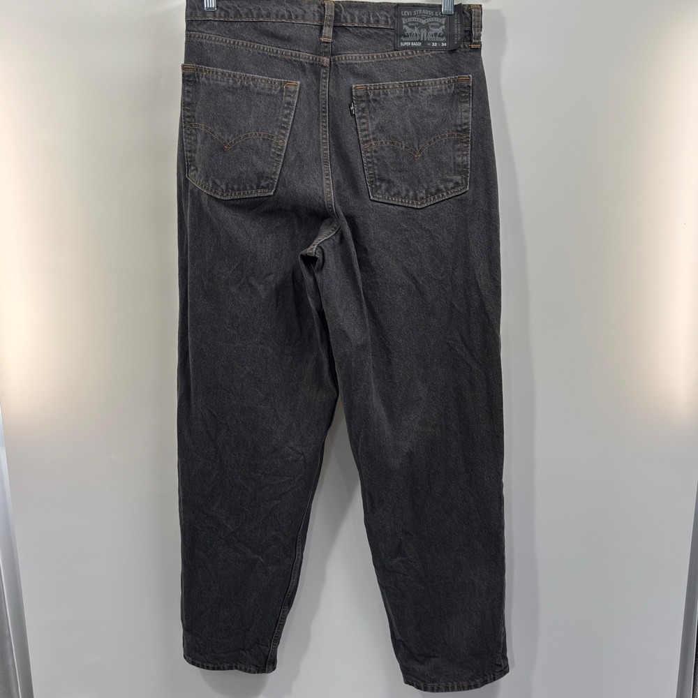 Levi's Super Baggy Jeans 32x34 Black Out Rinse Dark Wash A42980004 Loose Fit Y2K - Picture 5 of 7